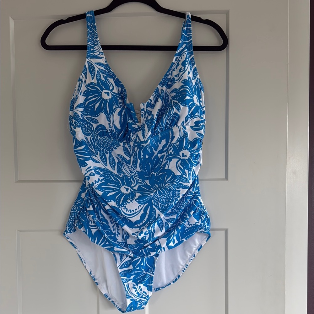 Blue Floral Women's Anne Cole size 14 Swimsuit